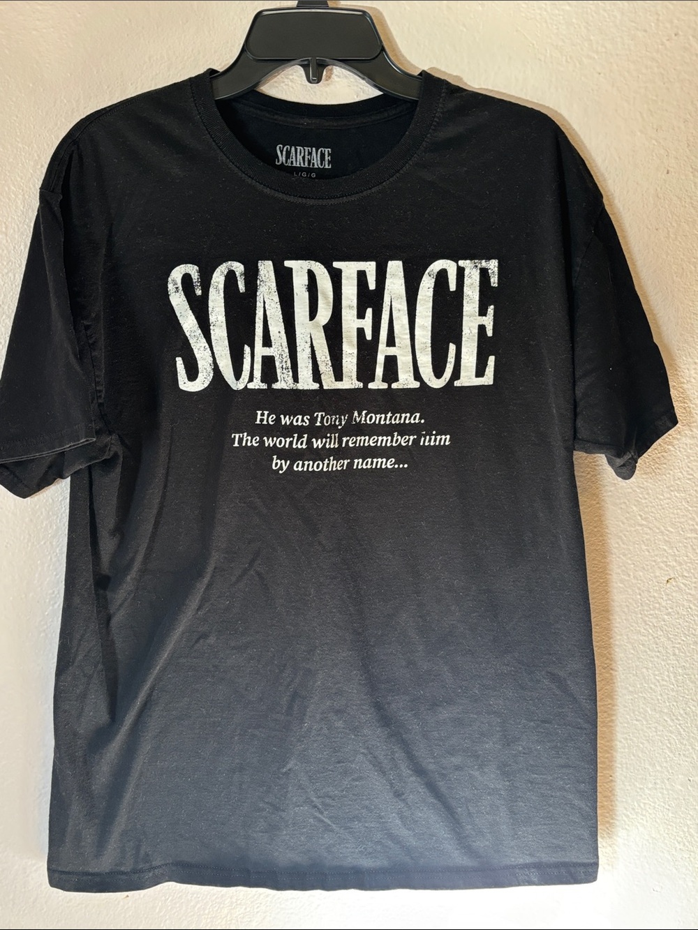 Scarface Tony Montana Movie Graphic T-Shirt Black - Size Large